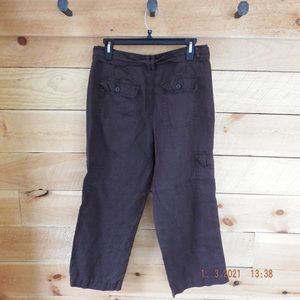 Liz Claiborne linen cropped pants.